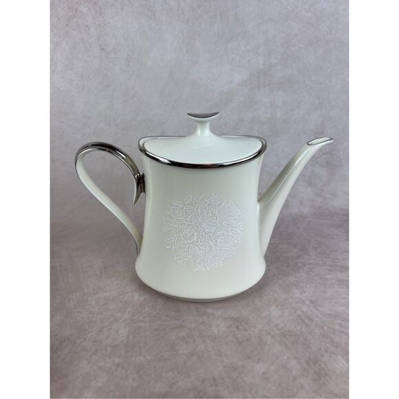 Vintage Lenox Fine China Moonspun Tea Kettle Pot - Picture 2 of 13